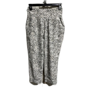 White and Olive Green Leggings - Size Large